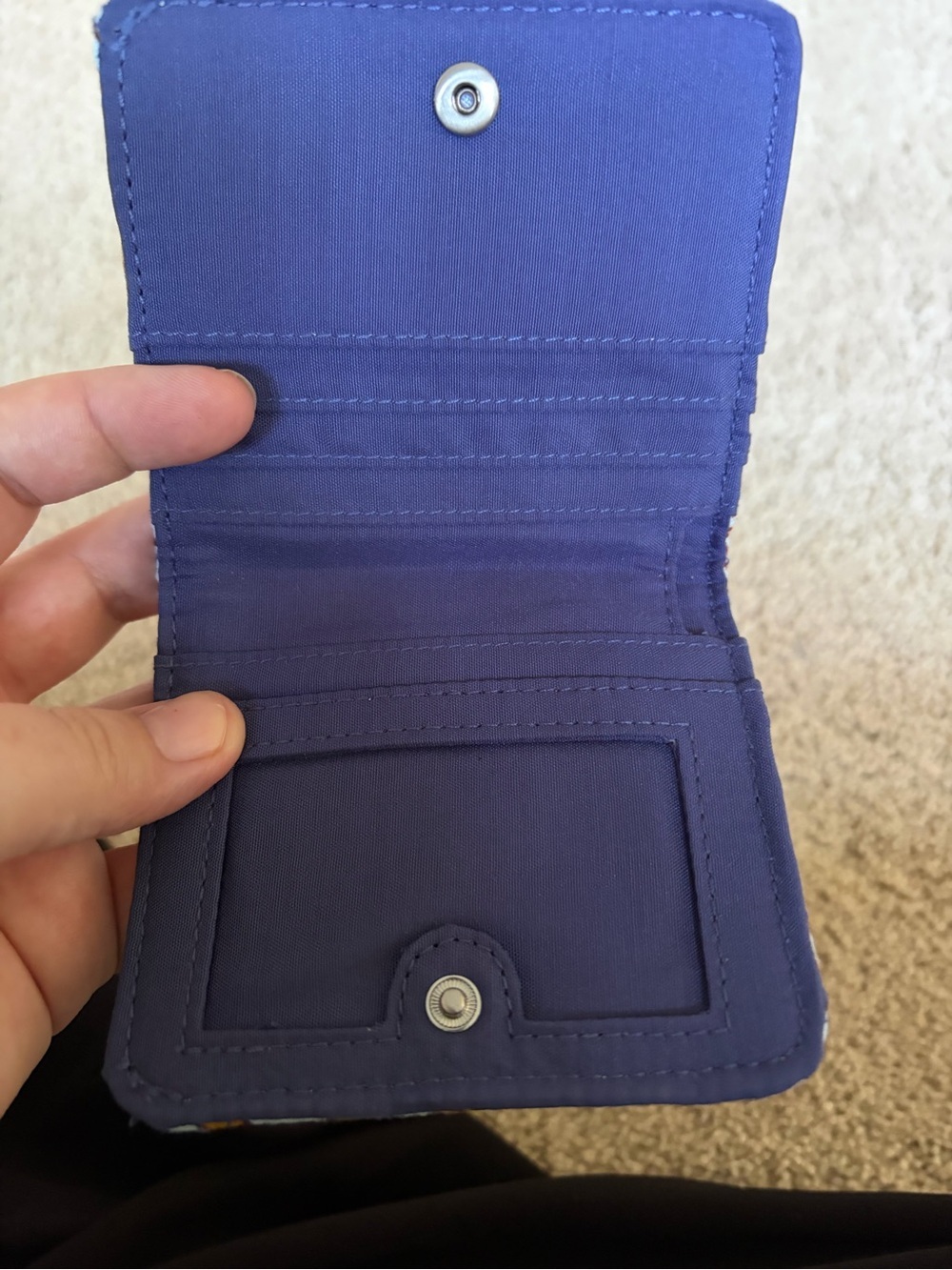 Vera Bradley Purple Blue Floral Quilted Coin Wallet - Picture 3 of 3